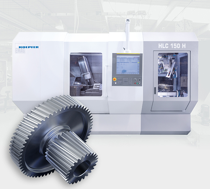 Machine à tailler les engrenages HLC 150 H avec planétaire étagé pour les applications E-Drive HLC 150 H Machine à tailler les engrenages planétaires étagés E-Drive Taillage par power skiving Fraisage par génération Engrenages planétaires