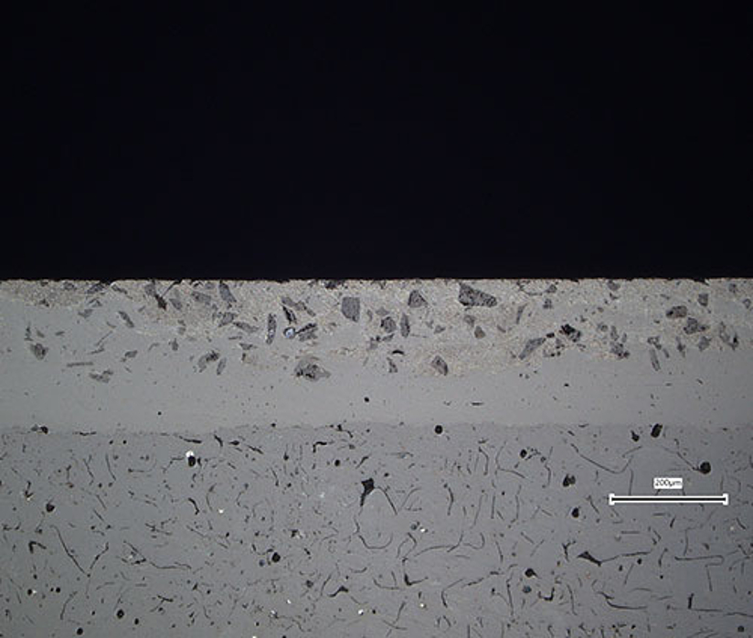碳化钛（磨削）：磨削后的多层涂层