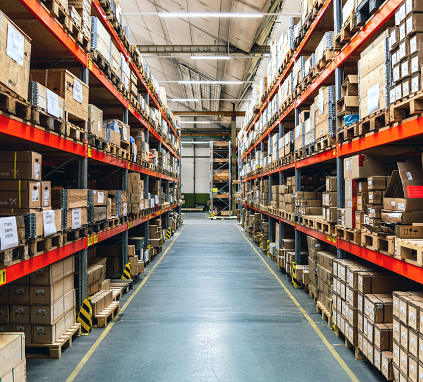 View of the EMAG Group's central spare parts warehouse