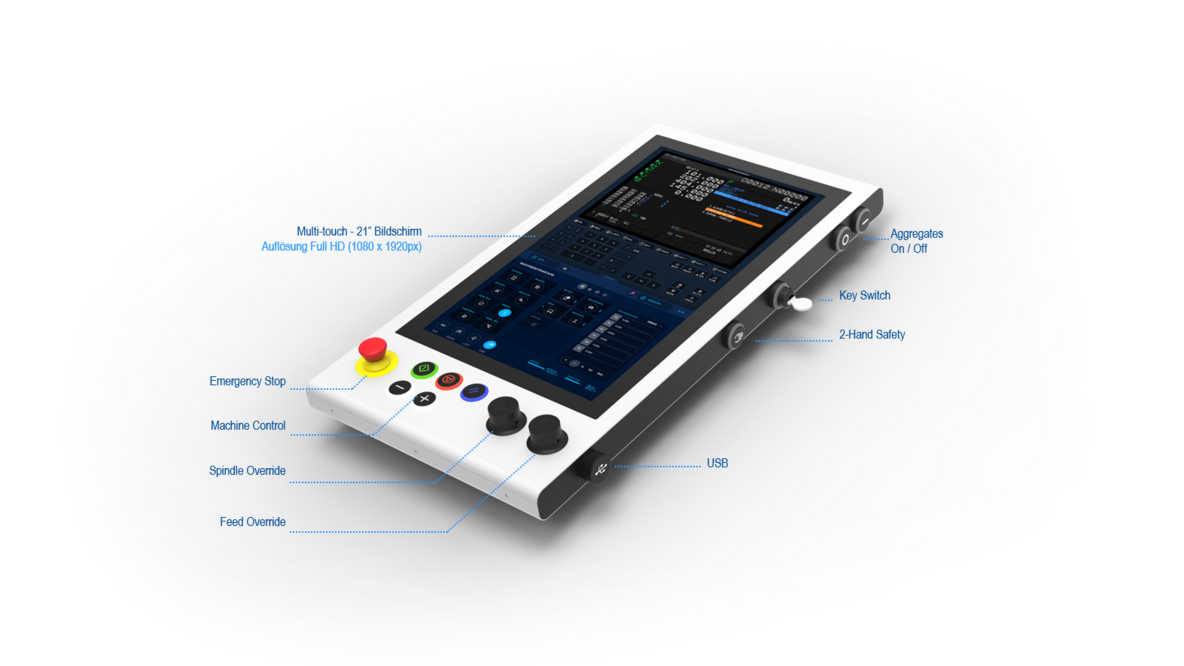 The EDNA HMI LITE provides a larger display for controlling EMAG machines