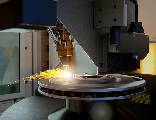 Le processus de Laser Metal Deposition applique un revêtement à deux couches.