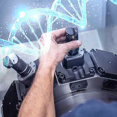 An EMAG technician professionally repairing a turret - part of the best price offer for OEM repairs. 