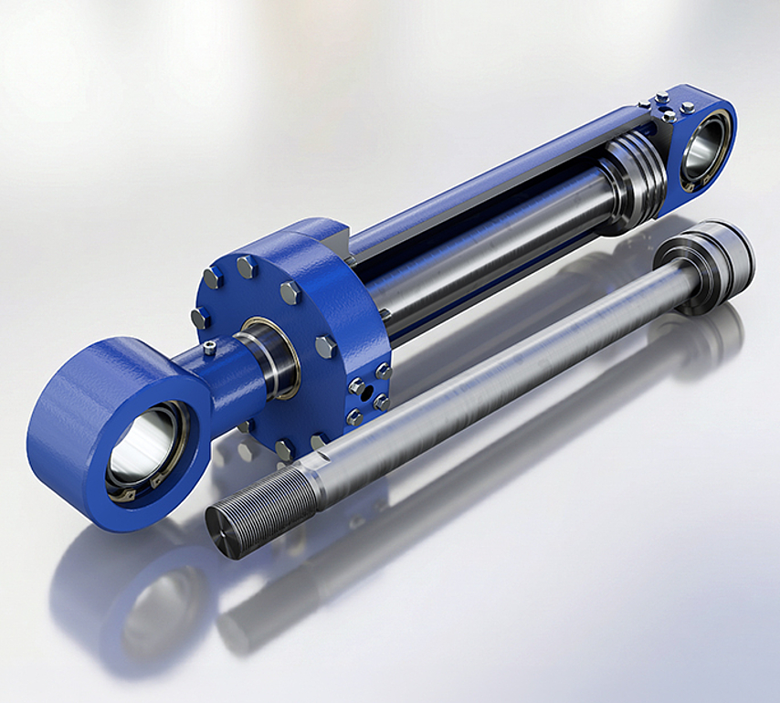 Coated piston rods. The surfaces are designed for high loads. 