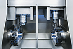 The two machining areas of the VL 3 DUO multi-spindle machine are located immediately next to each other.