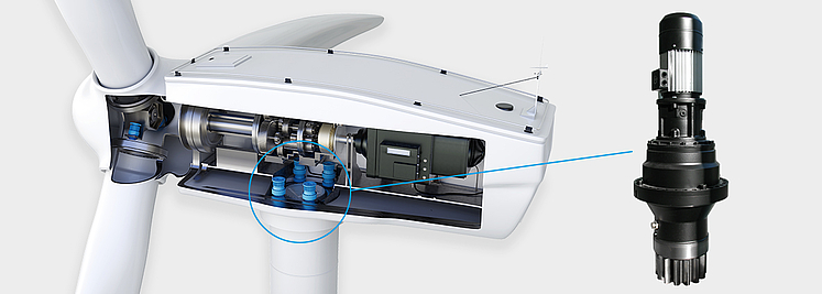 Azimuth drive for a wind turbine in the energy industry. Machining on EMAG machines via turning, milling, and drilling.