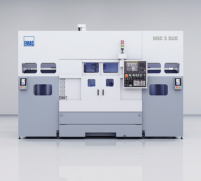 EMAG MSC 5 DUO: Twin-spindle CNC lathe with gantry loading system for batch production