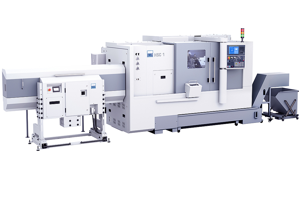 HSC 1 lathe with bar loader for automated CNC machining