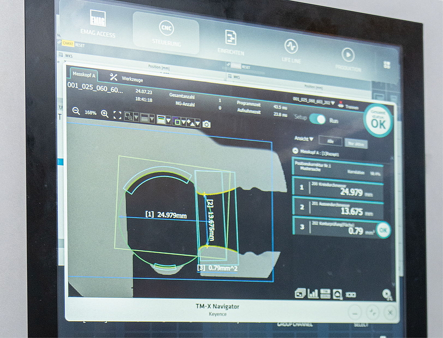 VST 50: recording of the strip light micrometer