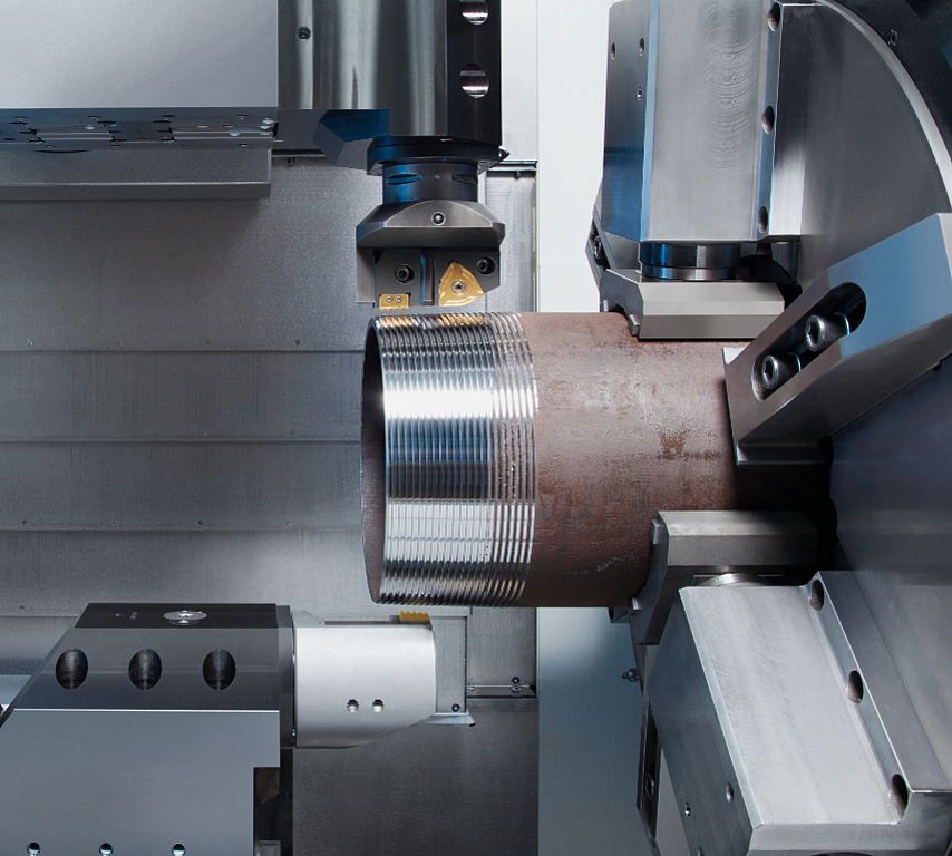 Production lines for the machining of tubes, coupling sleeves and caps cover a variety of manufacturing processes.