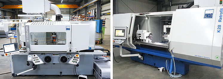 Karstens K11 cylindrical grinding machine after retrofit and modernized Karstens K28 with new full cladding and new CNC control system.