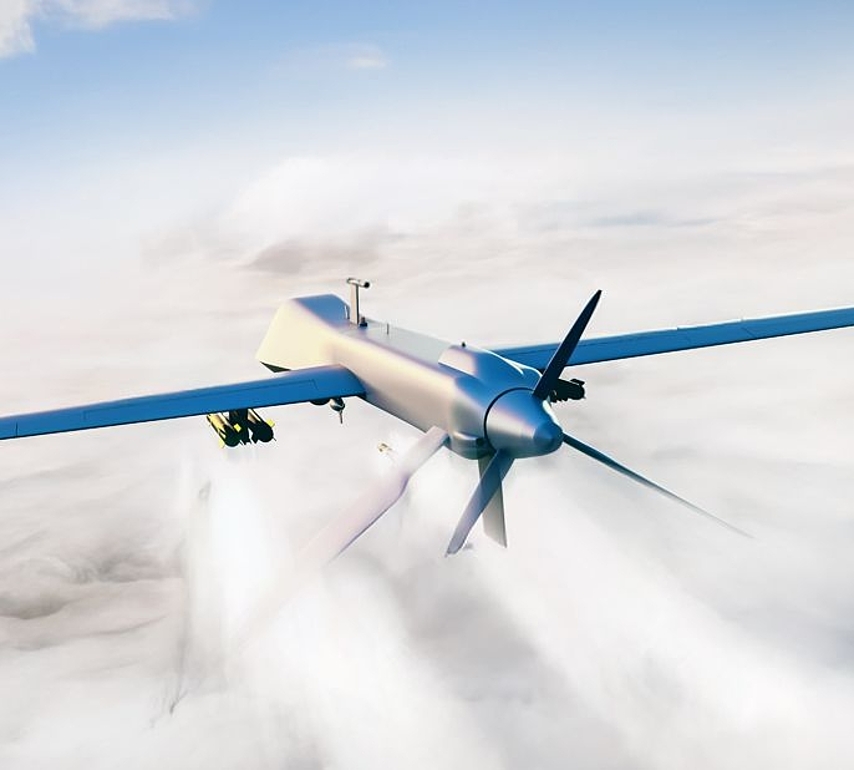 Aerial photograph of a drone