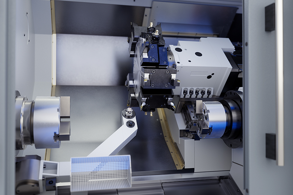 HSC 1 lathe with tool probe for precision tool measurement in the work area