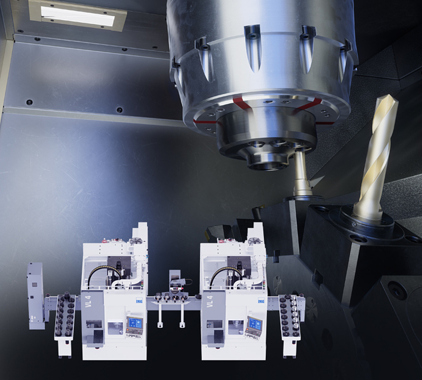 Torneado vertical automatizado con el VL 4 VL 4 máquina de torneado vertical con automatización integrada