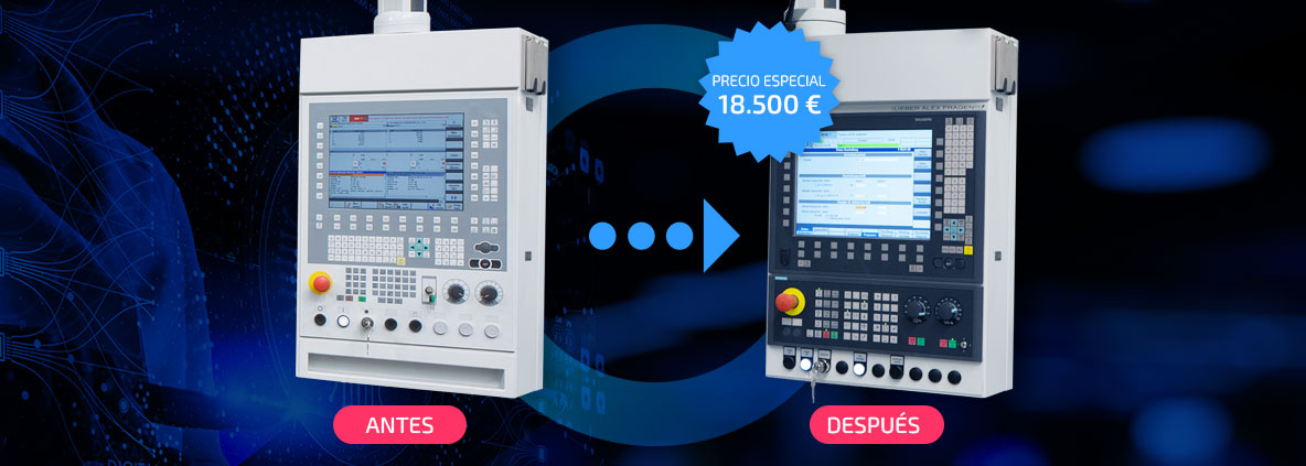 Aquí puede ver la ilustración del cambio de panel: La sustitución del panel de control Schubert CC15 por el moderno panel de control Siemens OP015A. 