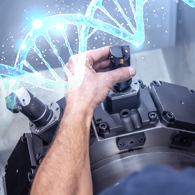 An EMAG technician professionally repairing a turret - part of the best price offer for OEM repairs. 